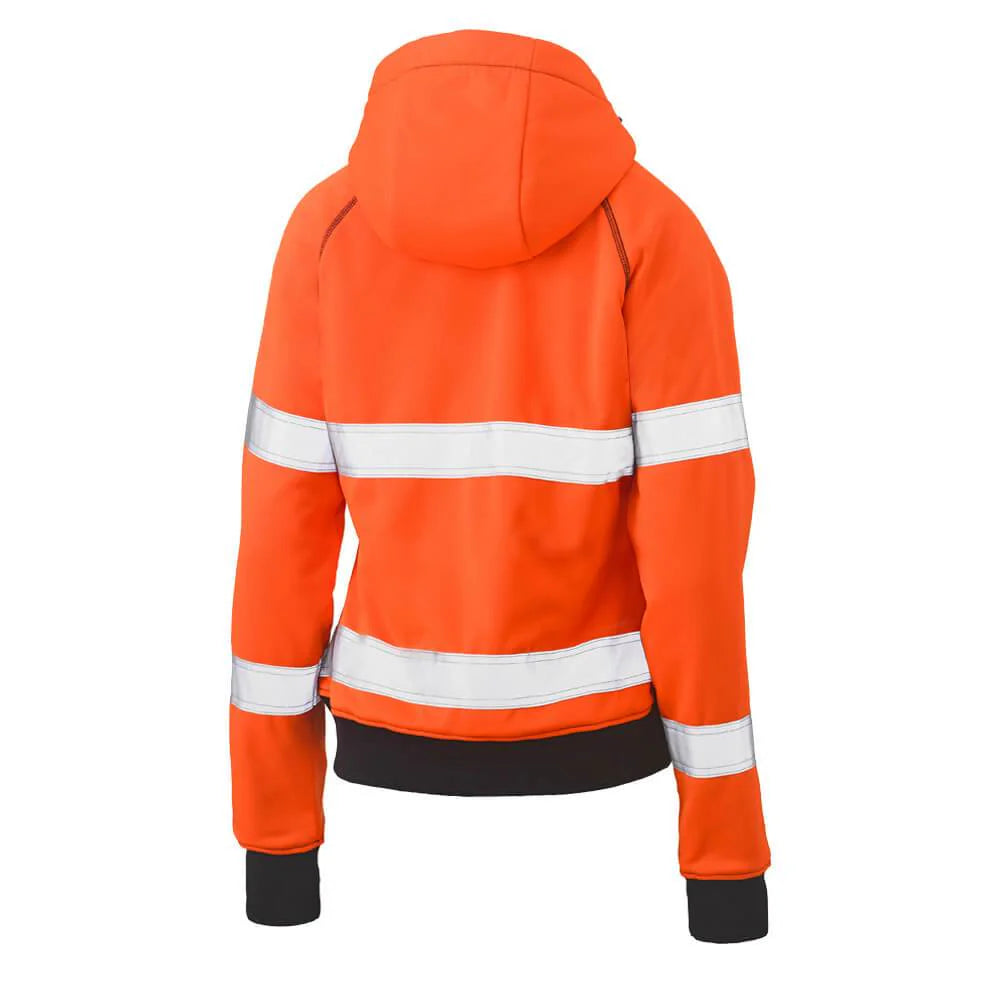 Taped Hi-Vis Zip Fleece Hoodie With Sherpa Lining Orange/Navy (TT05) L