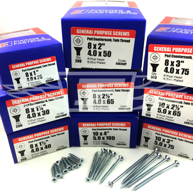 General-Purpose Screw - Zinc Plated - Box 1/2 inch x 8 (200)