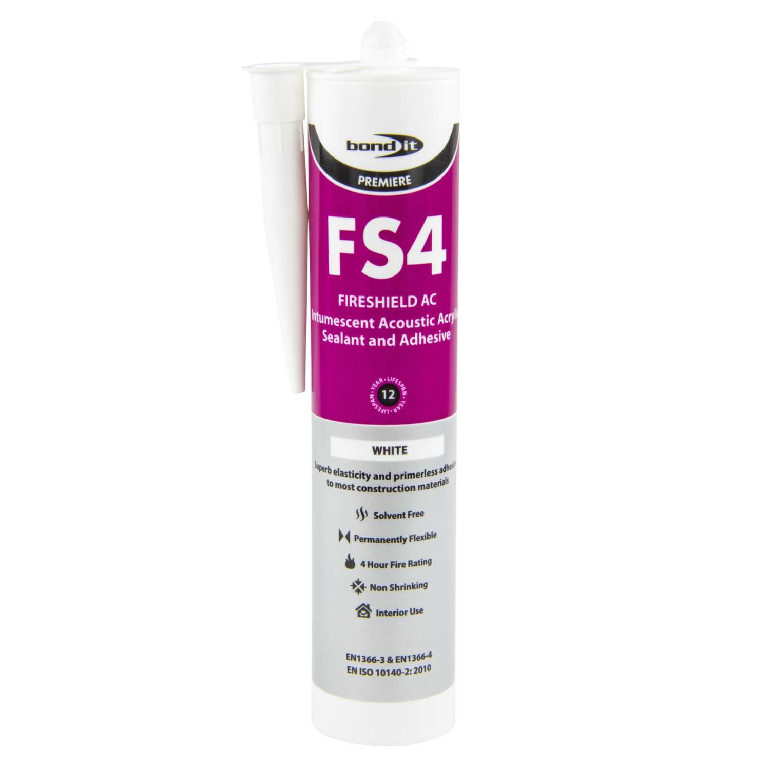 Bond It - FS4 Fireshield AC Intumescent Acrylic - White - Eu3 - 310ml