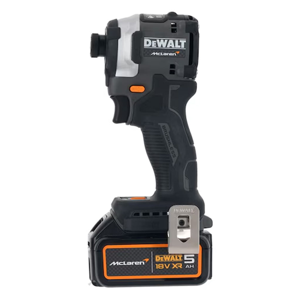 DeWALT DCF85MP2T McLaren F1 XR Brushless 1/4in Impact Driver 18V Kit (Inc 2 x 5.0Ah Li-ion, Charger & McLaren Carry Case