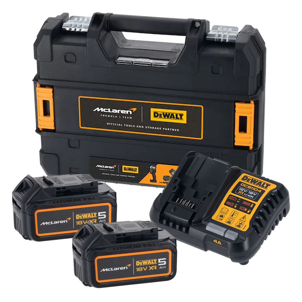 DeWALT DCF85MP2T McLaren F1 XR Brushless 1/4in Impact Driver 18V Kit (Inc 2 x 5.0Ah Li-ion, Charger & McLaren Carry Case