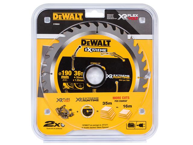DEWALT Xtreme Runtime FlexVolt Circular Saw Blade 190 x 30mm (36 teeth)