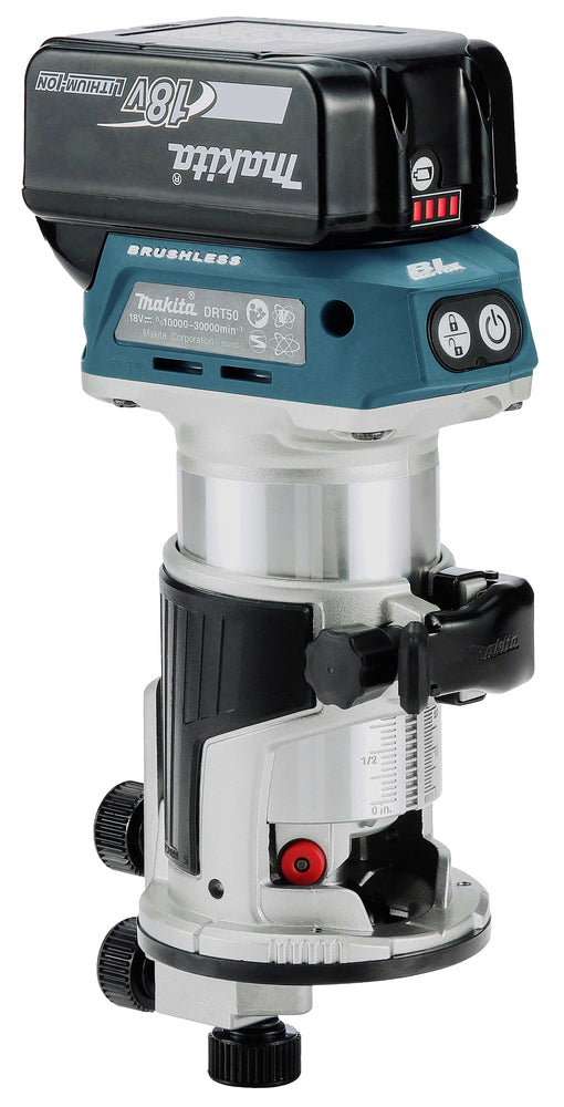 Makita DRT50ZX4 - LXT Brushless Router / Trimmer - 18V - Body Only - United Fixings