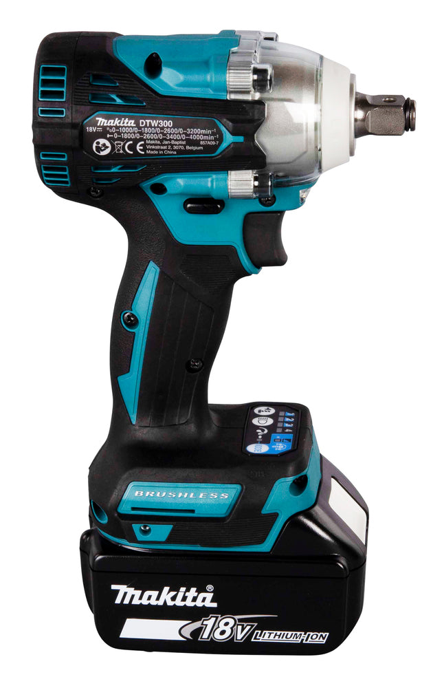 Makita DTW300Z - LXT Brushless 1/2in Impact Wrench - 18V - Body Only - United Fixings