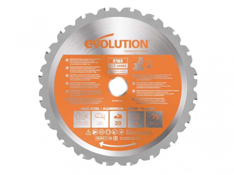 Evolution RAGE Multipurpose Circular Saw Blade 185 x 20mm x 20T Main Image