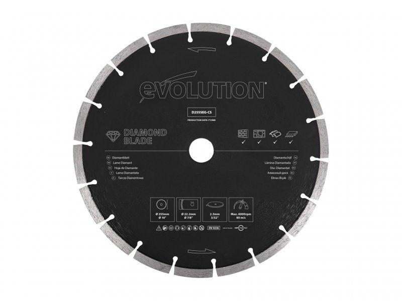 Evolution General Purpose Diamond Blade 255 x 22.2mm Main Image
