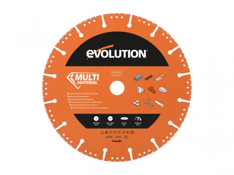 Evolution Multi-Material Diamond Demolition Disc Cutter Blade 255 x 22.2mm Main Image