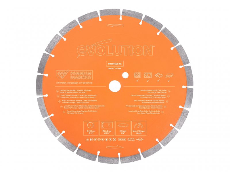 Evolution Premium Diamond Disc Cutter Blade 300 x 22.2mm Main Image