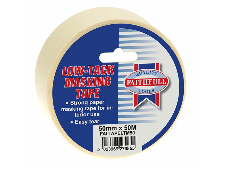Faithfull Low Tack Masking Tape 50mm x 50m Main Image
