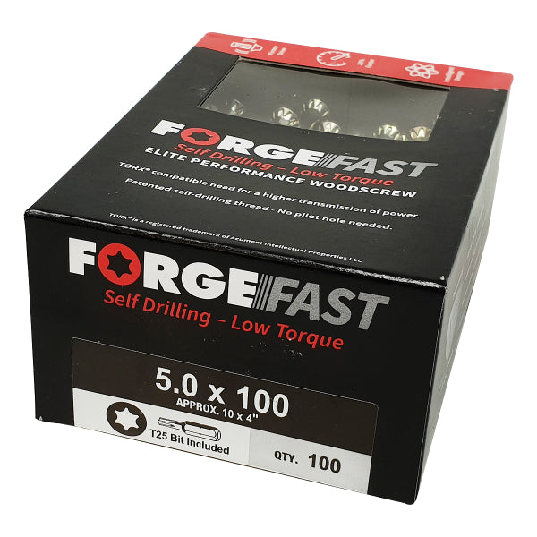 ForgeFast Elite Low-Torque Woodscrews - Box 4 x 70mm (100)