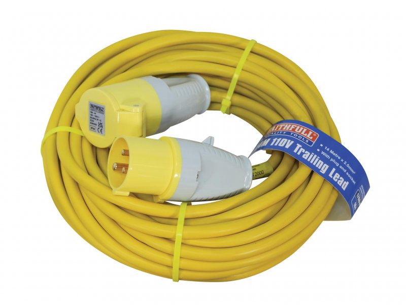 Faithfull Power Plus Trailing Lead 110V 16A 2.5mm Cable 14m Main Image