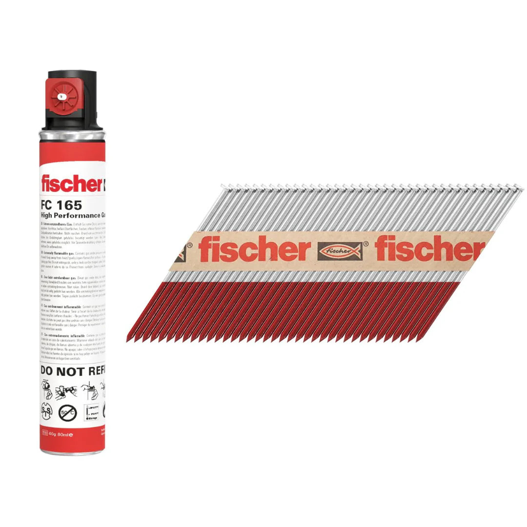 Fischer First Fix Nail Fuel Pack 3.1 x 90mm Ring Galv (Box 2200)