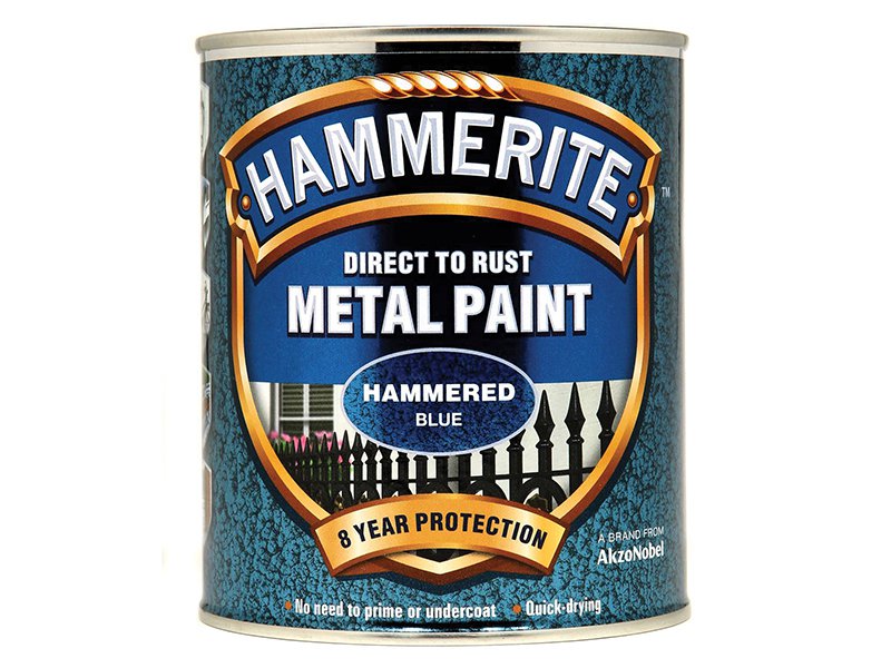 Hammerite Direct to Rust Hammered Finish Metal Paint Blue 750ml Main Image