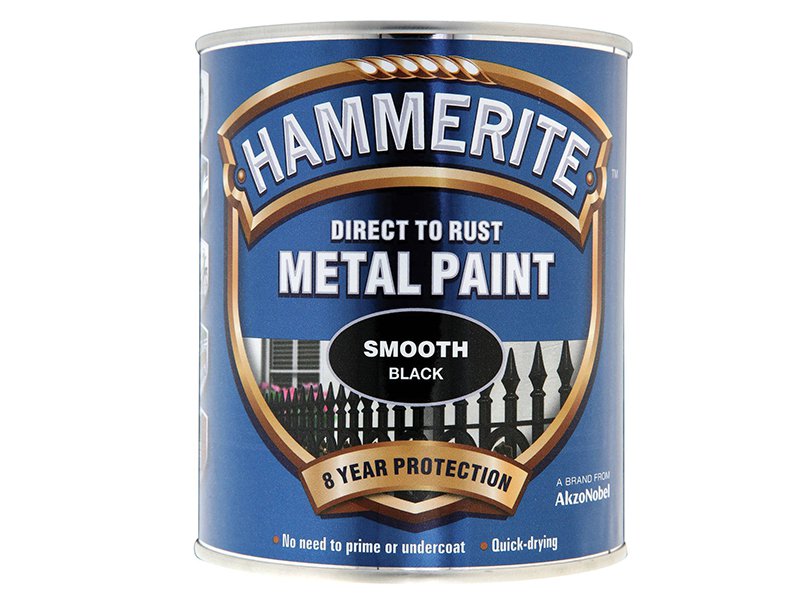 Hammerite Direct to Rust Smooth Finish Metal Paint Black 750ml Main Image