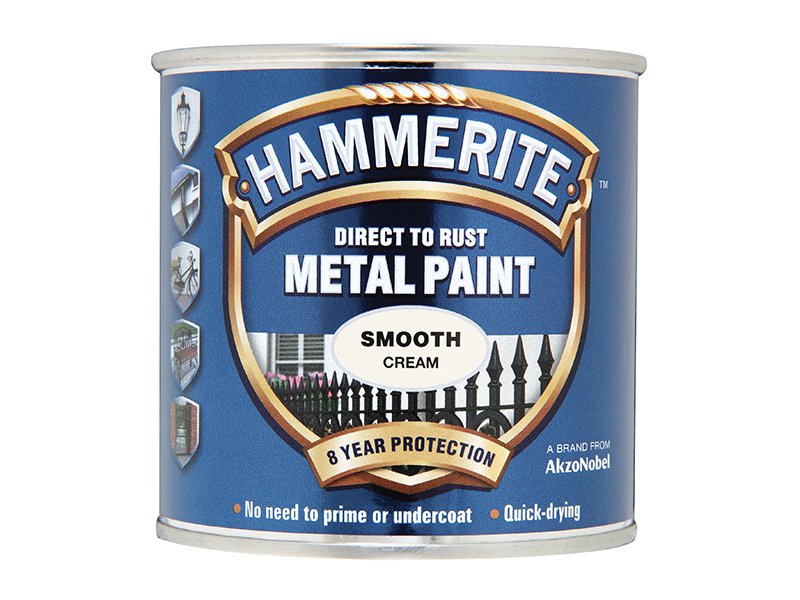 Hammerite Direct to Rust Smooth Finish Metal Paint Cream 250ml Main Image