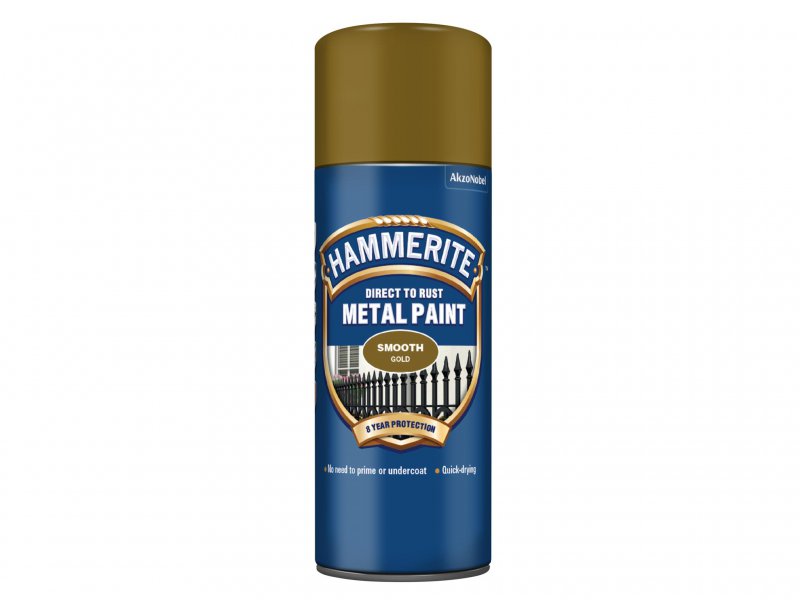 Hammerite Direct to Rust Smooth Finish Aerosol Gold 400ml Main Image