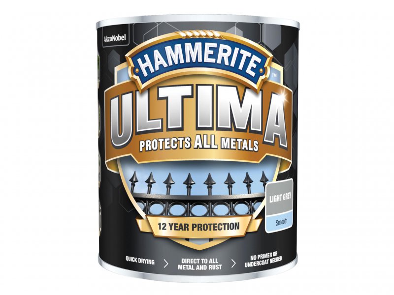 Hammerite Ultima Metal Paint Smooth Light Grey 750ml Main Image