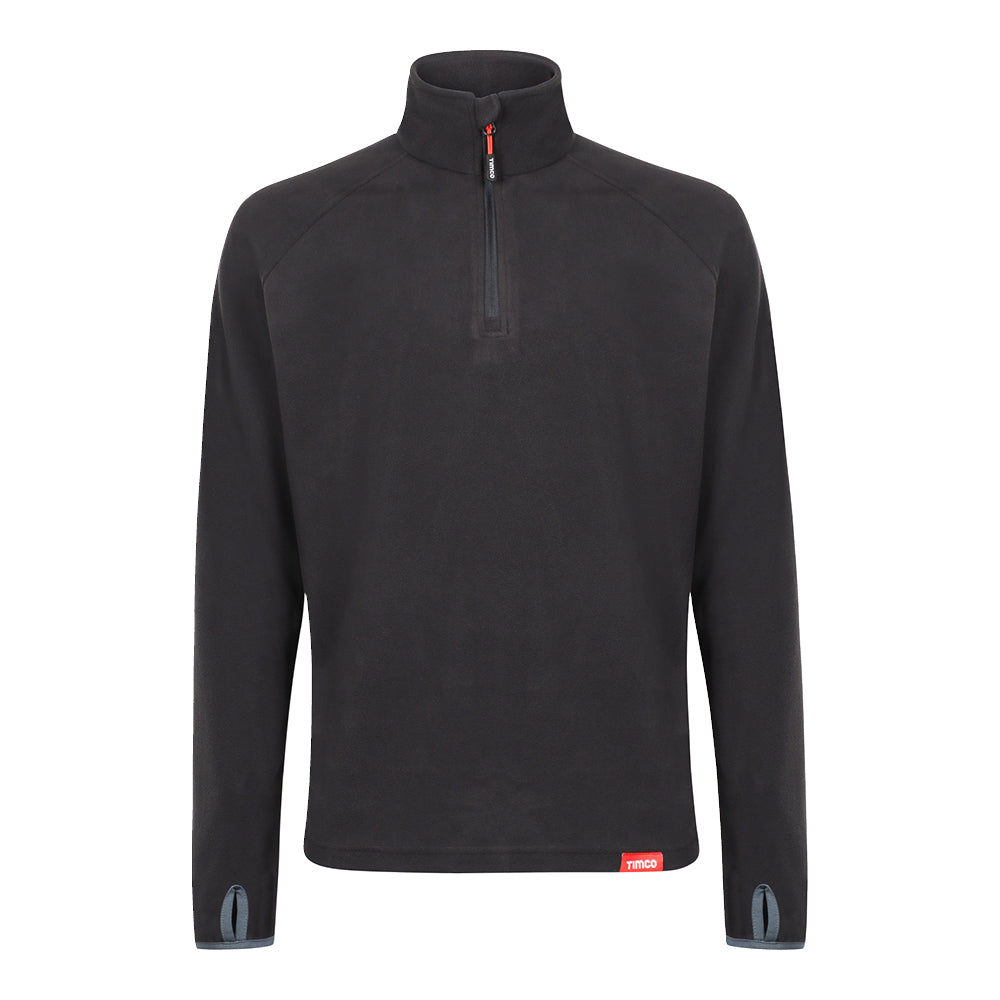 Half Zip Overhead Fleece -Black Large