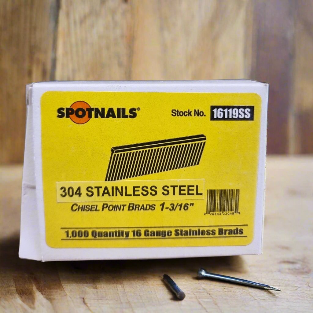 Spotnails 16 Gauge 1-3/16 (30MM) Brad Nails 304 - Stainless Steel (1000)