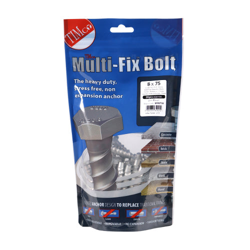 Multi-Fix Bolt Hex Head M8 x 75 - 26 PCS