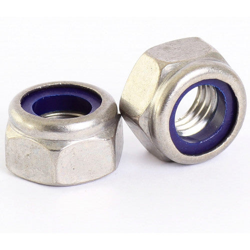 BUY M10 NYLON INSERT NYLOC HEX NUTS - BZP MILD STEEL FROM UNITED FIXINGS