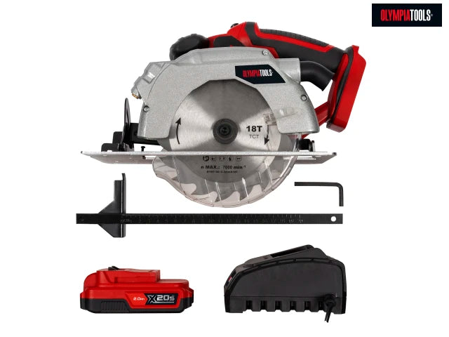 Olympia Power Tools X20S Circular Saw 20V Kit - Inc 1 x 2.0Ah Li-ion