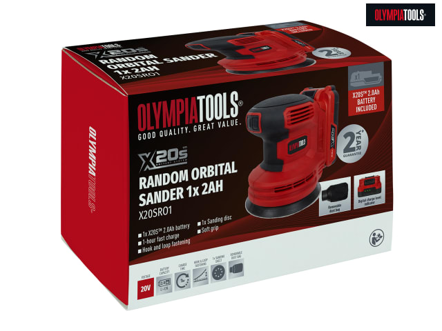 Olympia Power Tools X20S Random Orbital Sander 20V 1 x 2.0Ah Li-ion
