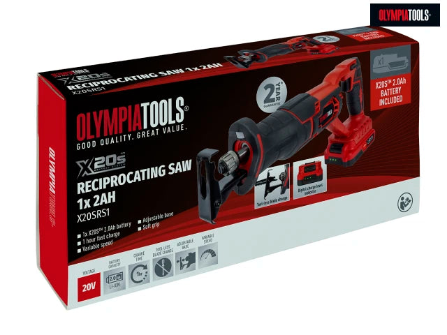 Olympia Power Tools X20S Reciprocating Saw 20V 1 x 2.0Ah Li-ion