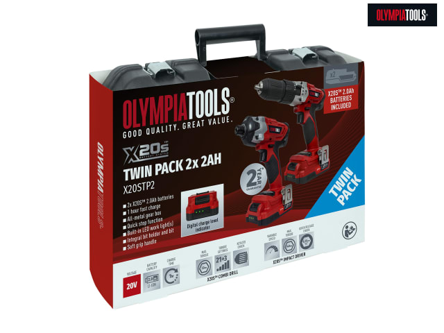 Olympia Power Tools X20S Twin Pack 20V 2 x 2.0Ah Li-ion