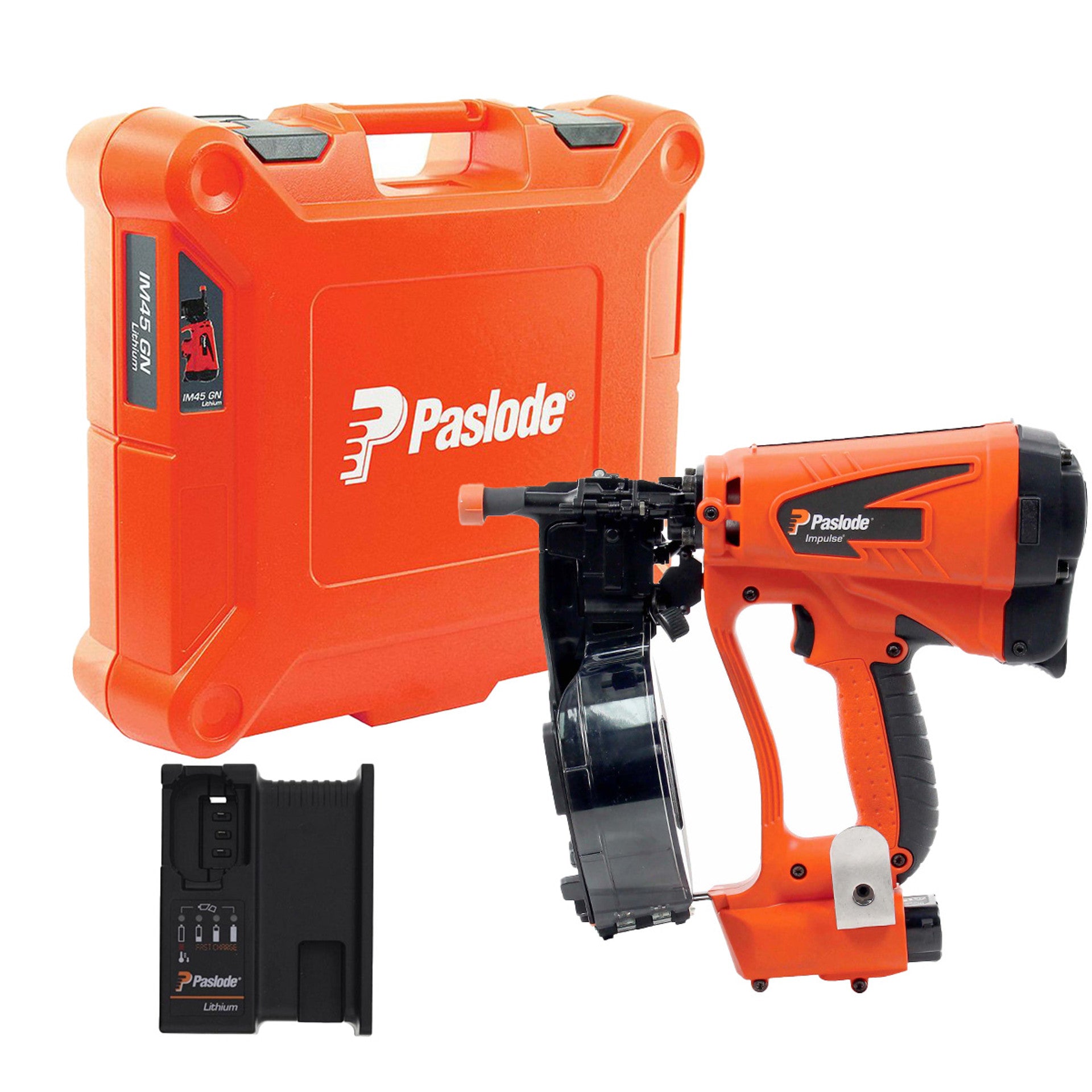 Paslode IM45GN - 7.4V Multi-Purpose First Fix Gas Coil Nailer (inc 1x 2.1Ah Battery, Charger & Carry Case)