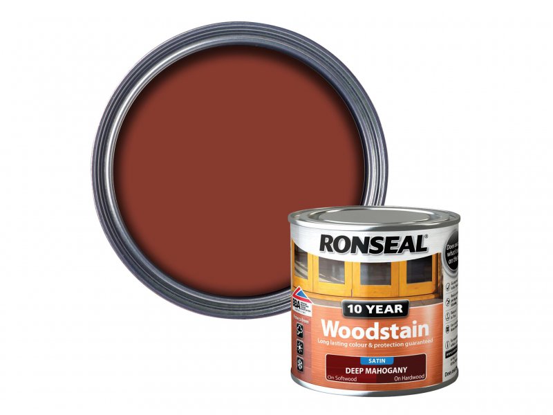 Ronseal 10 Year Woodstain Deep Mahogany 250ml Main Image