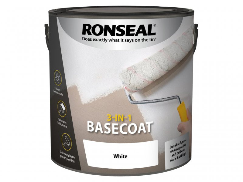 Ronseal 3-in-1 Basecoat White 2.5 litre Main Image
