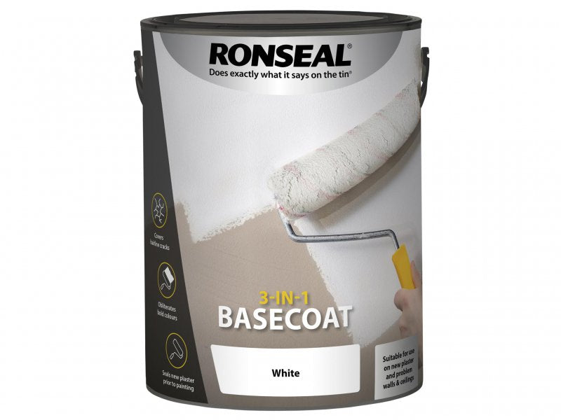 Ronseal 3-in-1 Basecoat White 5 litre Main Image