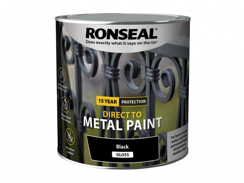 Ronseal Direct to Metal Paint Black Gloss 2.5 litre Main Image