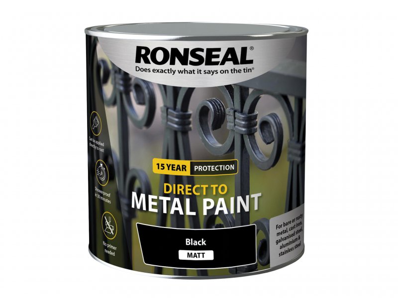 Ronseal Direct to Metal Paint Black Matt 2.5 litre Main Image