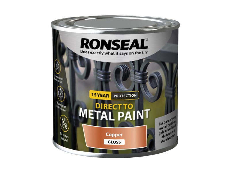 Ronseal Direct to Metal Paint Copper Gloss 250ml Main Image