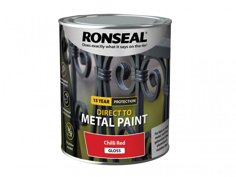 Ronseal Direct to Metal Paint Chilli Red Gloss 750ml Main Image