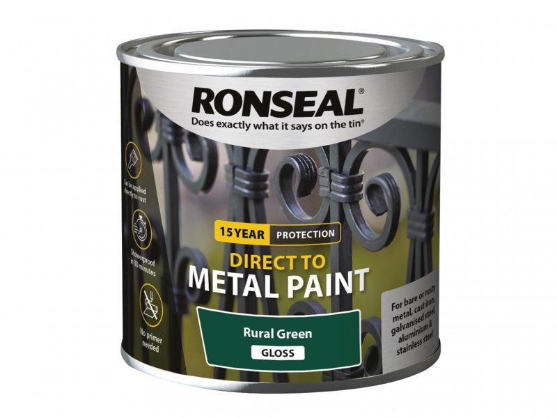 Ronseal Direct to Metal Paint Rural Green Gloss 250ml Main Image