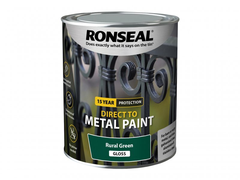 Ronseal Direct to Metal Paint Rural Green Gloss 750ml Main Image
