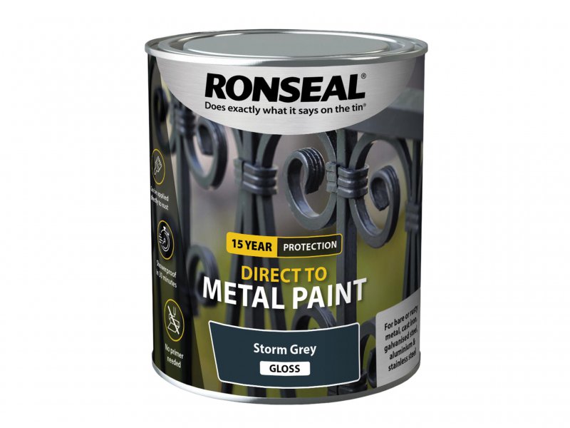 Ronseal Direct to Metal Paint Storm Grey Gloss 750ml Main Image