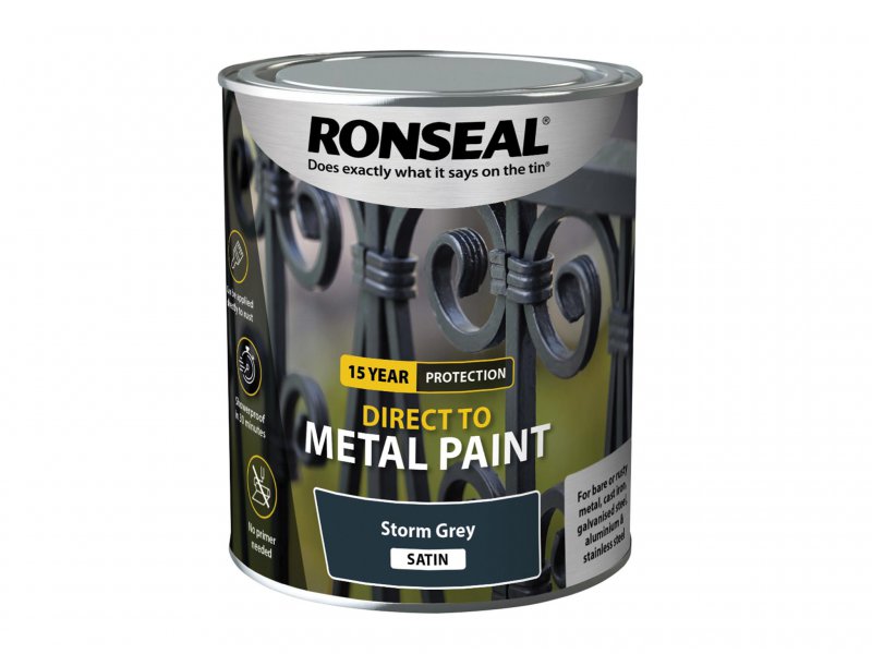 Ronseal Direct to Metal Paint Storm Grey Satin 750ml Main Image