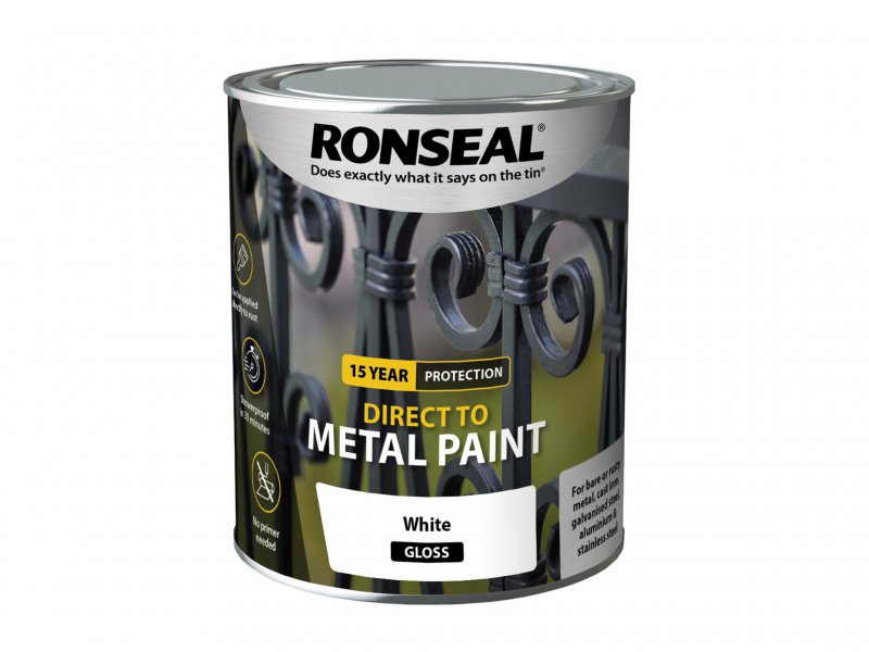Ronseal Direct to Metal Paint White Gloss 750ml Main Image