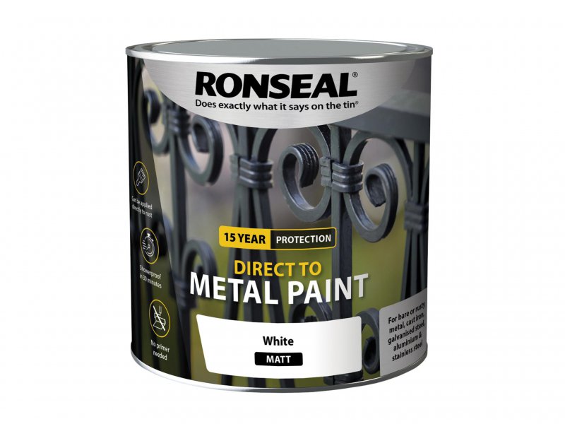 Ronseal Direct to Metal Paint White Matt 2.5 litre Main Image