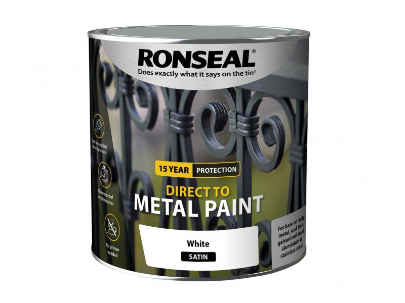 Ronseal Direct to Metal Paint White Satin 2.5 litre Main Image