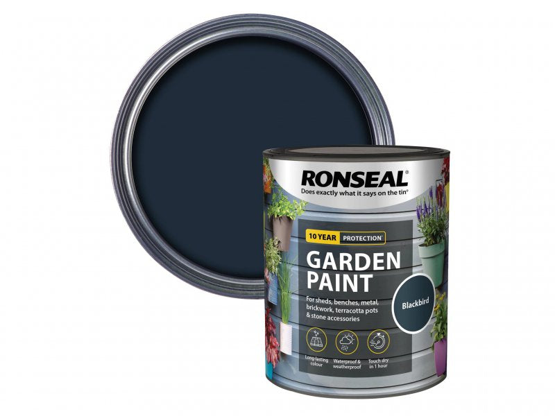 Ronseal Garden Paint Black Bird 750ml Main Image
