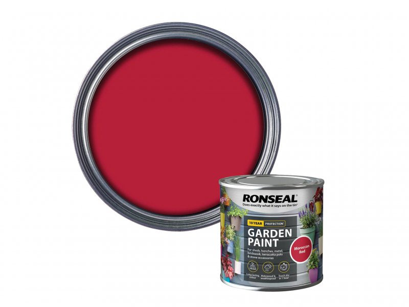 Ronseal Garden Paint Moroccan Red 250ml Main Image