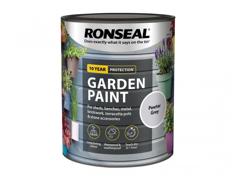 Ronseal Garden Paint Pewter Grey 750ml Main Image