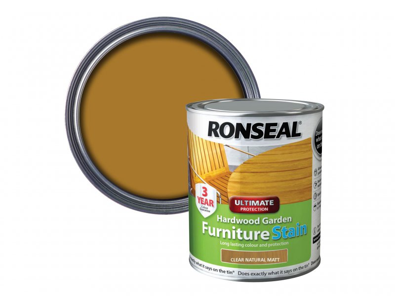 Ronseal Hardwood FurnIture Stain Natural Matt 750ml Main Image