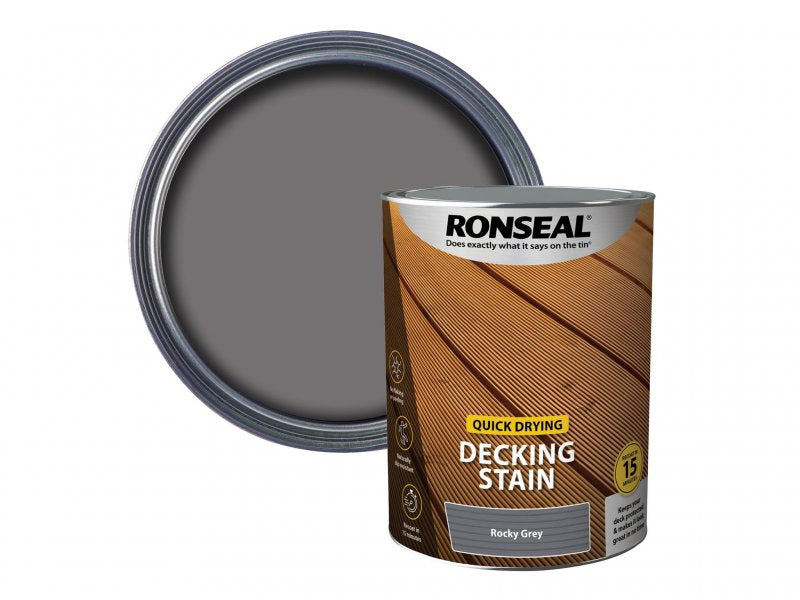 Ronseal Quick Drying Decking Stain Rocky Grey 5 litre