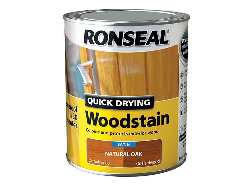 Ronseal Woodstain Quick Dry Satin Natural Oak 750ml Main Image